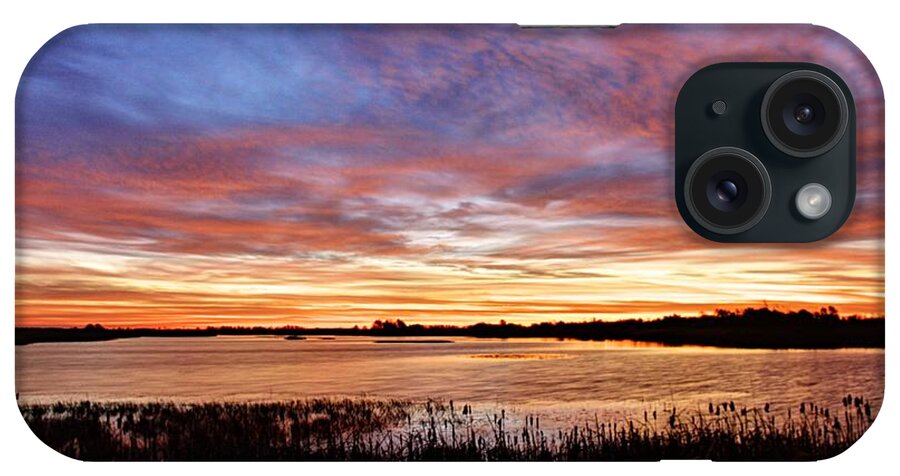 Photography iPhone Case featuring the photograph Sunrise over the Marsh by Larry Ricker