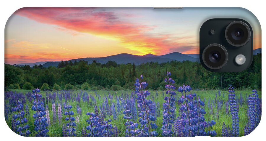 #surise#lupines#sugarhill#newhampshire#landscape#field#mountains iPhone Case featuring the photograph Sunrise Over the Ridge by Darylann Leonard Photography