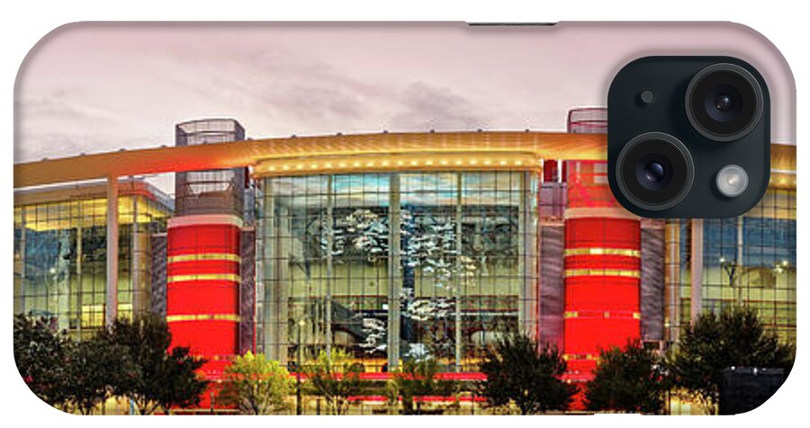 Downtown iPhone Case featuring the photograph Sunrise Panorama of George R Brown Convention Center in Downtown Houston - Texas by Silvio Ligutti