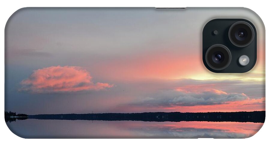 Abstract iPhone Case featuring the digital art Sunrise Pink Two by Lyle Crump