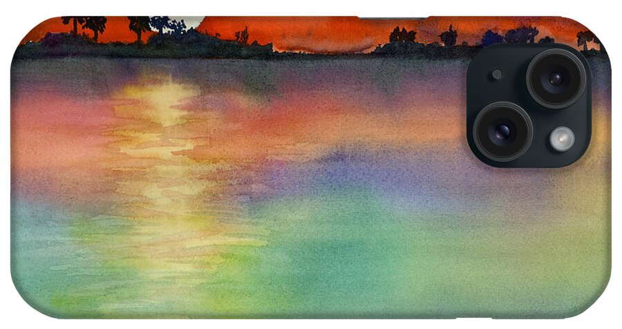 Sunset iPhone Case featuring the painting Sunset by Amy Kirkpatrick