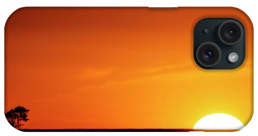 Kansas iPhone Case featuring the photograph Sunset and Tree -01 by Rob Graham