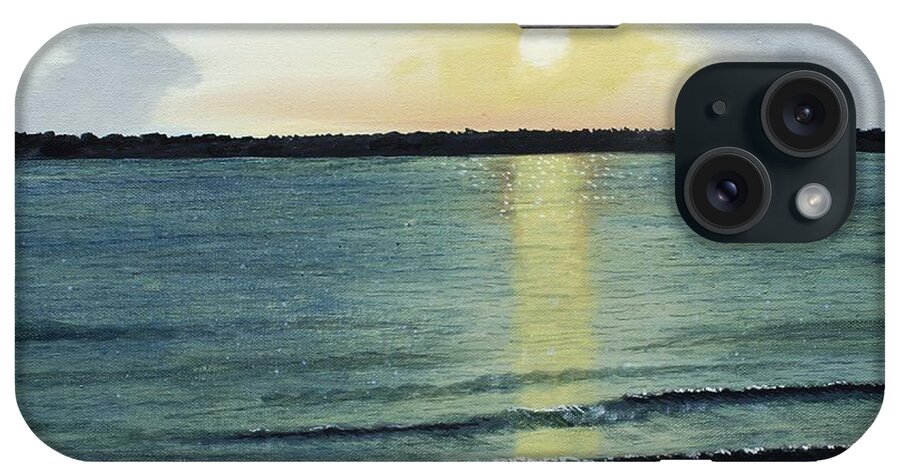 Contemporary iPhone Case featuring the painting Sunset at Hilton Head by Herb Dickinson