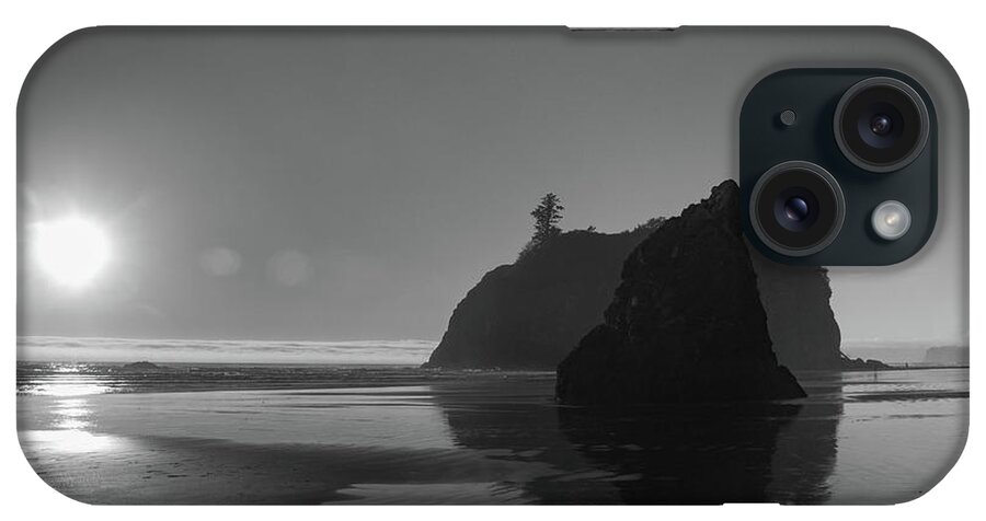 Black And White iPhone Case featuring the photograph Sunset at Ruby Beach #2 by Cassius Johnson