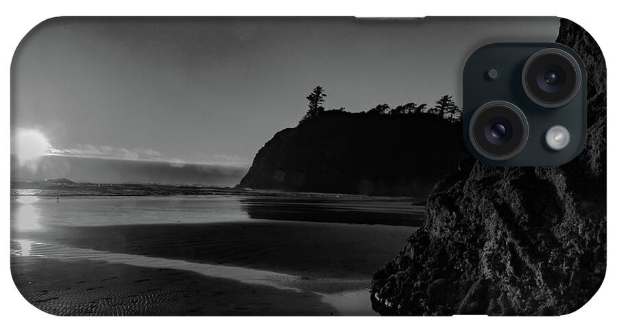 Black And White iPhone Case featuring the photograph Sunset at Ruby Beach by Cassius Johnson