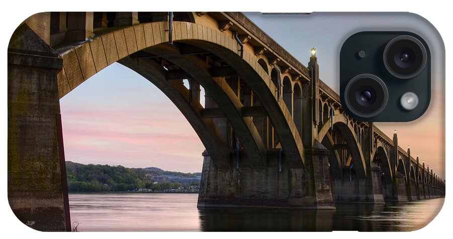 Landscape iPhone Case featuring the photograph Sunset At The Columbia - Wrightsville Bridge by Dan Myers