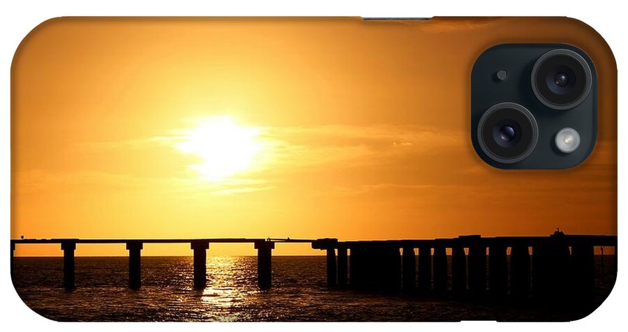 Photo For Sale iPhone Case featuring the photograph Sunset at the Old Pier by Robert Wilder Jr