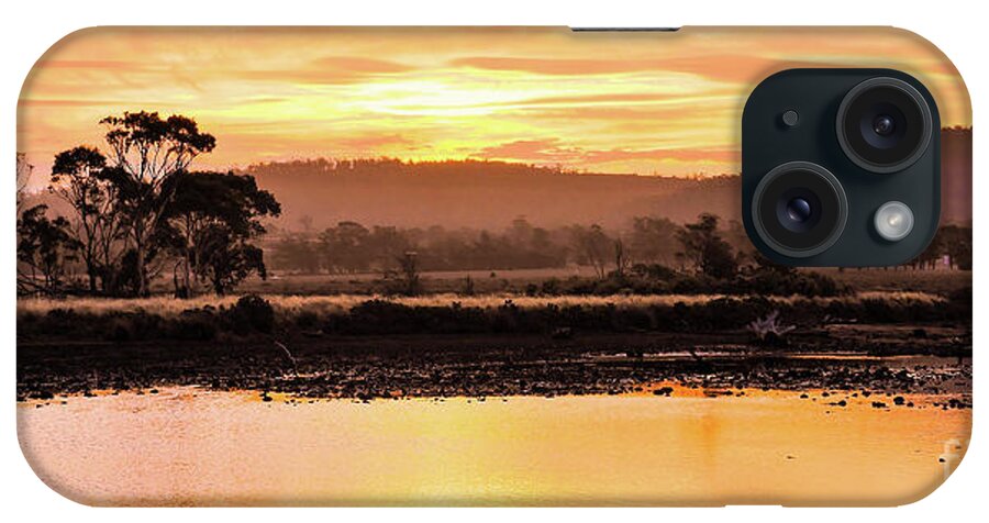 Tantaslising Tasmania Series By Lexa Harpell iPhone Case featuring the photograph Sunset at Triabunna Tasmania by Lexa Harpell