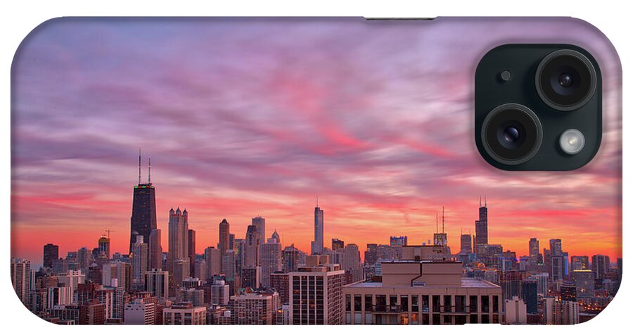 Chicago iPhone Case featuring the photograph Sunset Burn by Raf Winterpacht