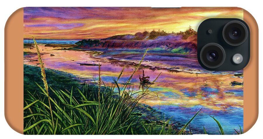 Cynthia Pride Watercolor Paintings iPhone Case featuring the painting Sunset Creation by Cynthia Pride