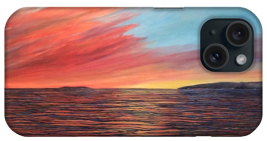 Landscape iPhone Case featuring the painting Sunset Georgian Bay by Cynthia Blair