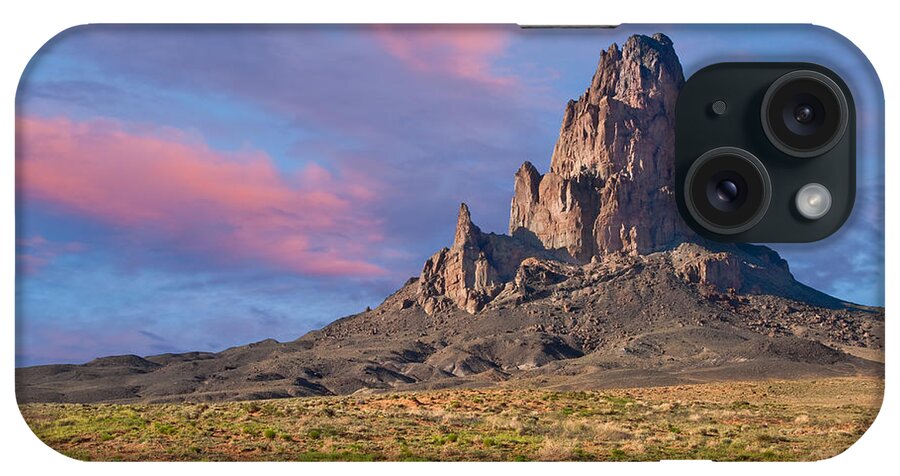 Arid Climate iPhone Case featuring the photograph Sunset on Agathla Peak by Jeff Goulden