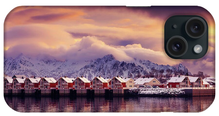 Sunset iPhone Case featuring the photograph Sunset on Svolvaer by Philippe Sainte-Laudy