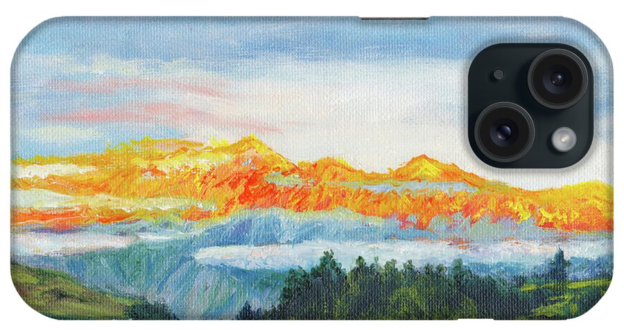 Mountains iPhone Case featuring the painting Sunset on the Remarkables by Dai Wynn