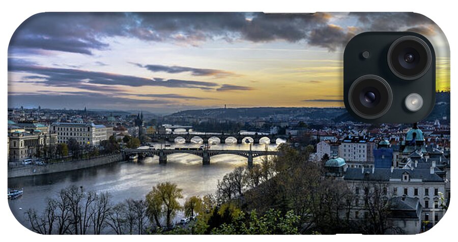 Sunset iPhone Case featuring the photograph Sunset on the Vltava by David Meznarich