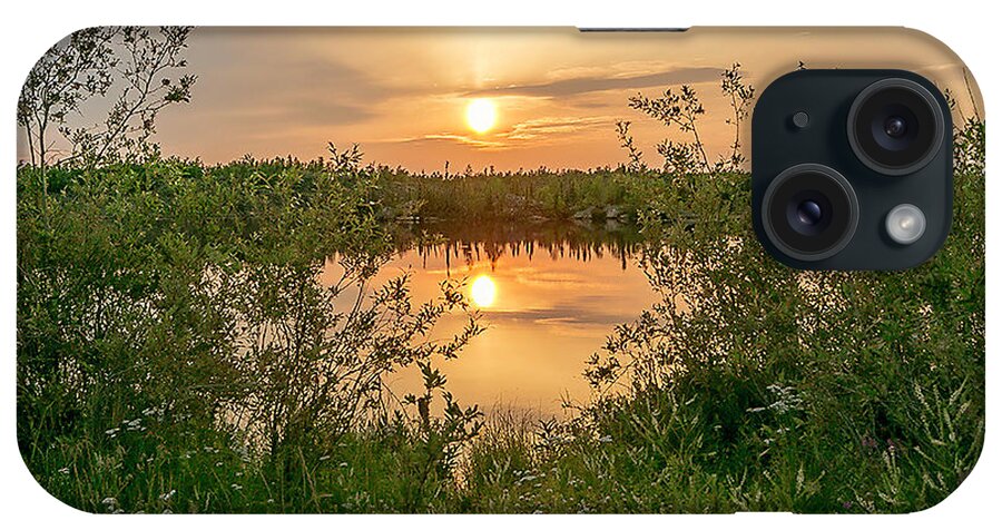 Sunset iPhone Case featuring the photograph Sunset over Fiddlers Lake by Valerie Pond