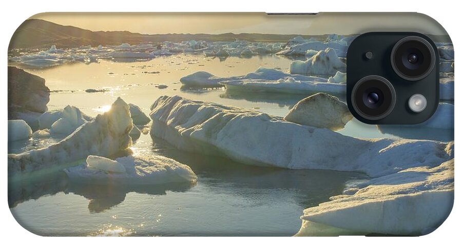 Iceland iPhone Case featuring the photograph Sunset over Jokulsarlon Glacier Lagoon by Brad Scott