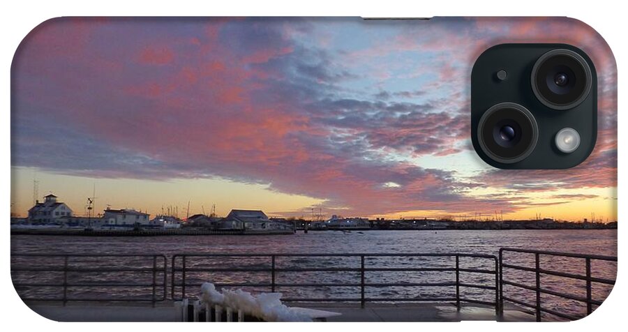 Sunset iPhone Case featuring the photograph Sunset over Manasquan Inlet 3 by Melinda Saminski