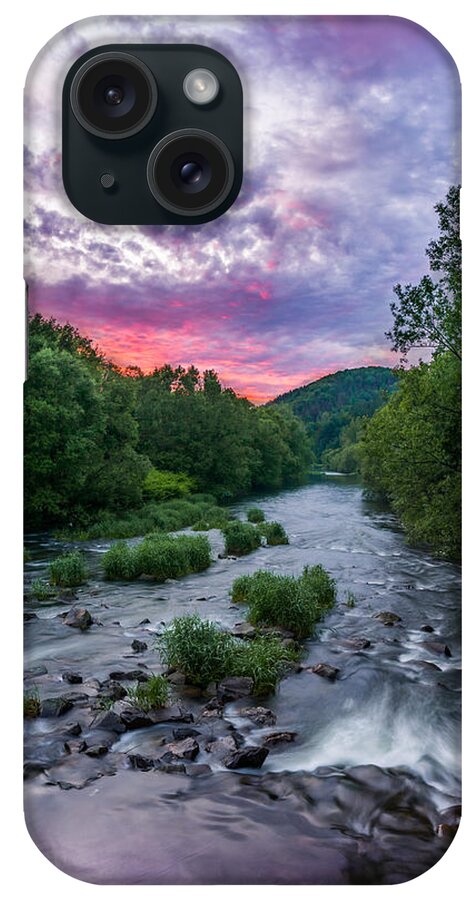 Vistula iPhone Case featuring the photograph Sunset over the Vistula in the Silesian Beskids by Dmytro Korol
