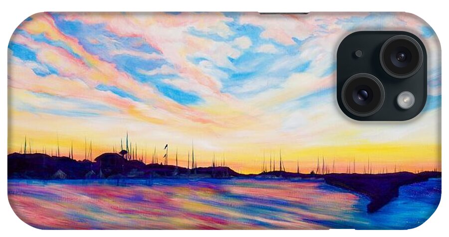 Sunset Point iPhone Case featuring the painting Sunset Point by Debi Starr