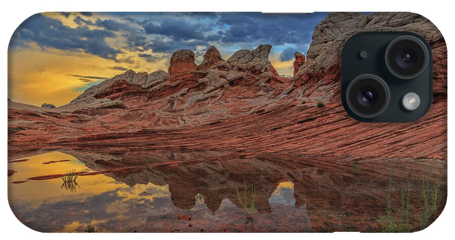 White Pocket iPhone Case featuring the photograph Sunset Reflections by Ralf Rohner