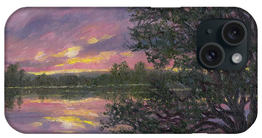 Sunset iPhone Case featuring the painting Sunset River # 8 by Kathleen McDermott