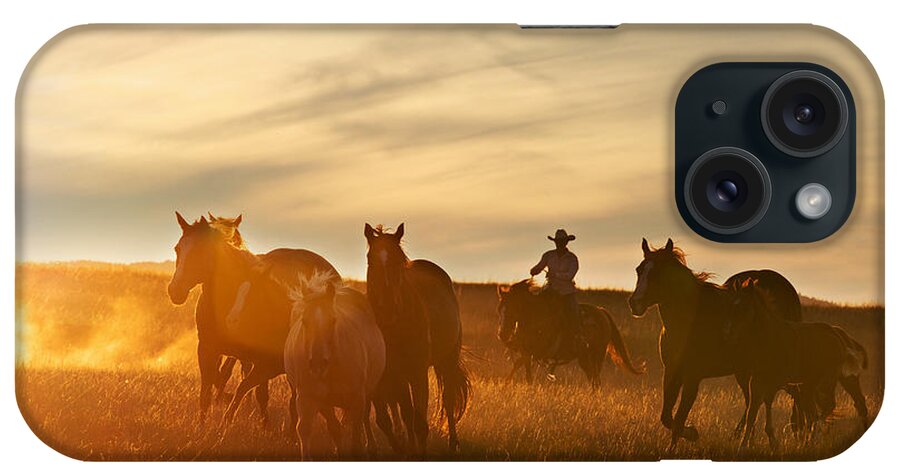 Terri Cage Photography iPhone Case featuring the photograph Sunset Roundup by Terri Cage