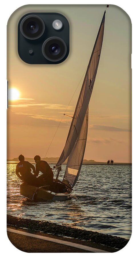 Marine Lake iPhone Case featuring the photograph Sunset Sailing by Spikey Mouse Photography