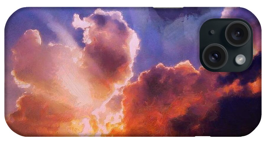 Sky iPhone Case featuring the painting Sunset Sky by Lelia DeMello