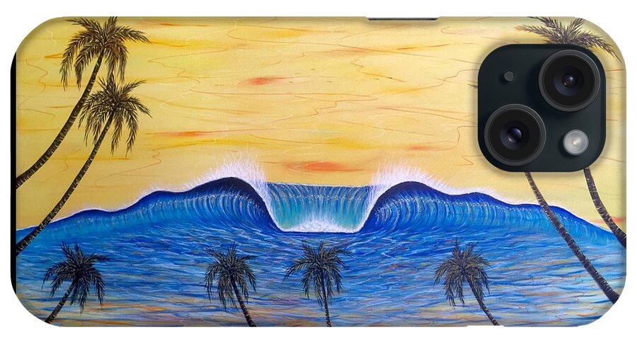 Abstractart iPhone Case featuring the painting Sunset Surf Dream by Paul Carter