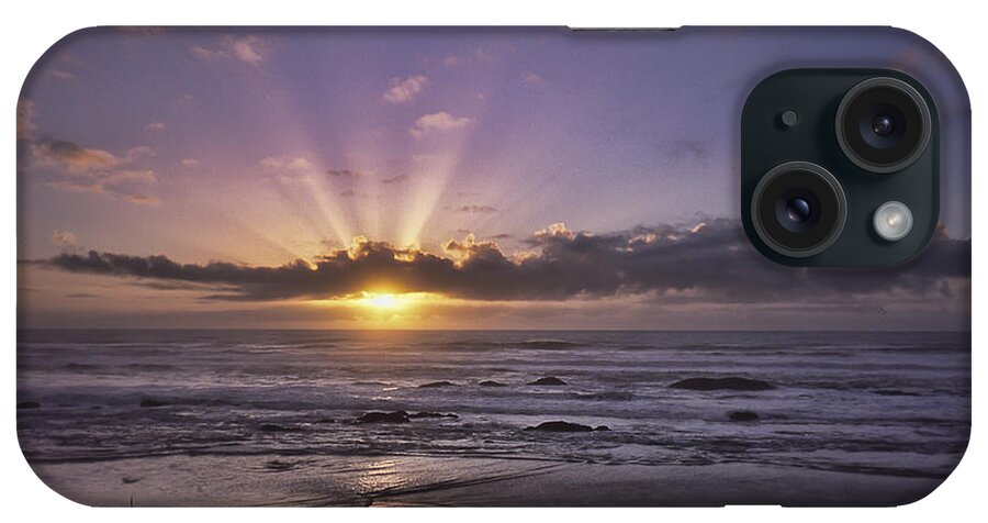 Oregon iPhone Case featuring the photograph Sunset with God Beams by HW Kateley