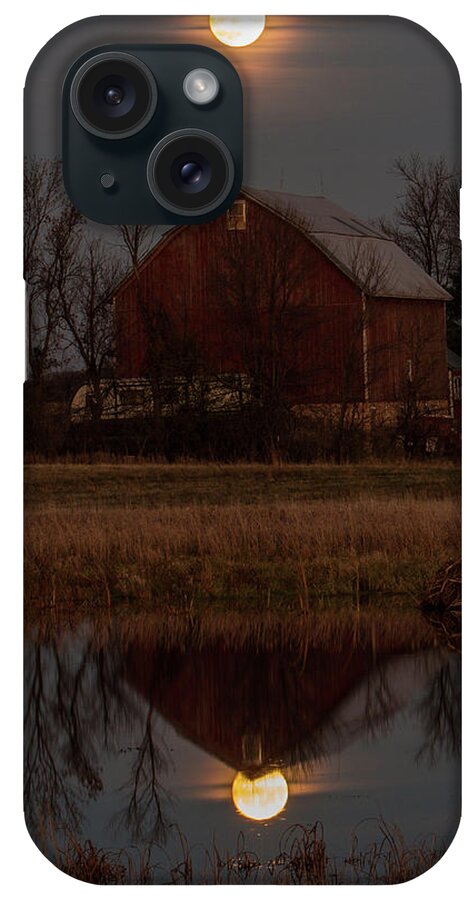 Moon iPhone Case featuring the photograph Super Moon and Barn Series #3 by Patti Deters