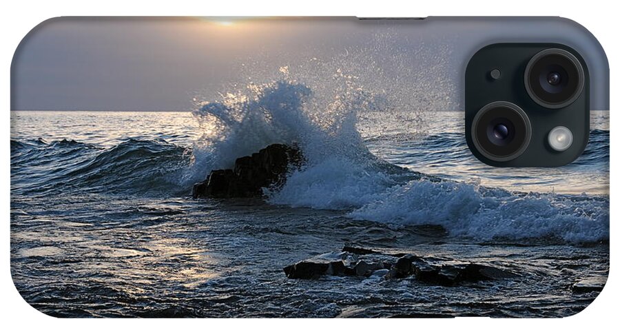 Lake Superior iPhone Case featuring the photograph Superior Wave at Dawn by Sandra Updyke