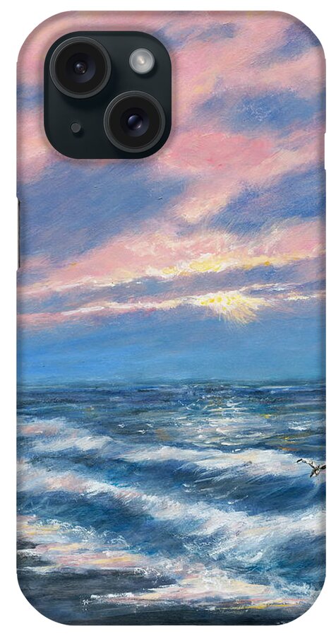 Ocean iPhone Case featuring the painting Surf and Clouds by Kathleen McDermott