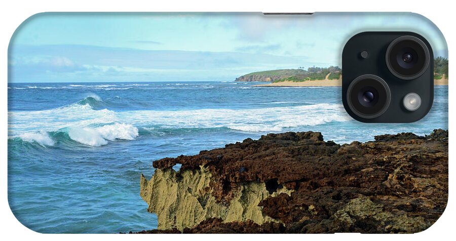 Hawaii iPhone Case featuring the photograph Surf at Mahaulepu Beach Hawaii by Bruce Gourley