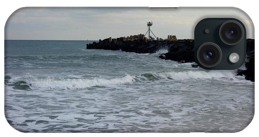 Surf Beaches iPhone Case featuring the photograph Surf Beach at Manasquan Inlet by Melinda Saminski