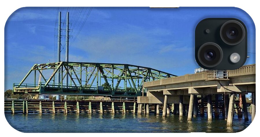 Water Way iPhone Case featuring the photograph Surf City Bridge - 2 by Bob Sample