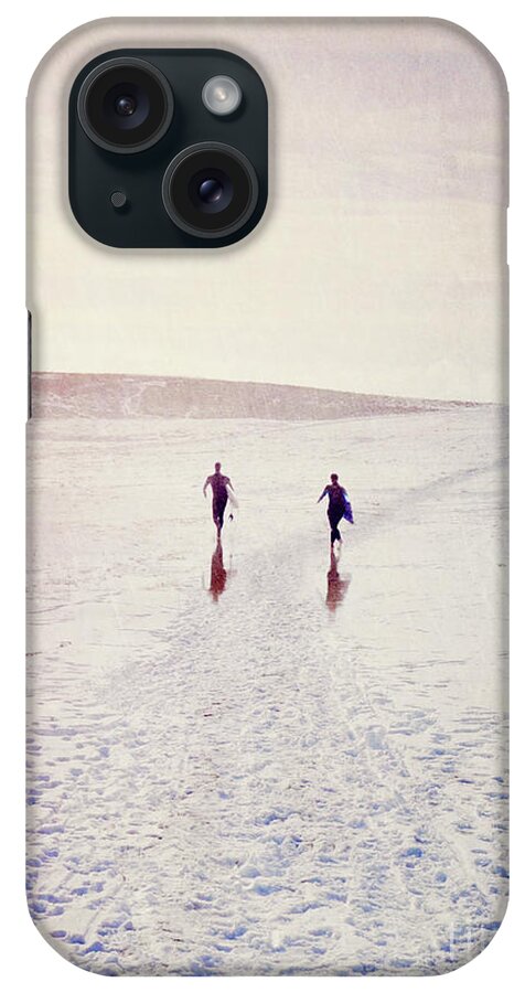 Surfers iPhone Case featuring the photograph Surfers in the snow by Lyn Randle