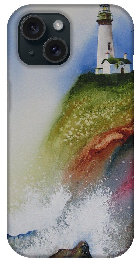 Lighthouse iPhone Case featuring the painting Surfside by Karen Stark