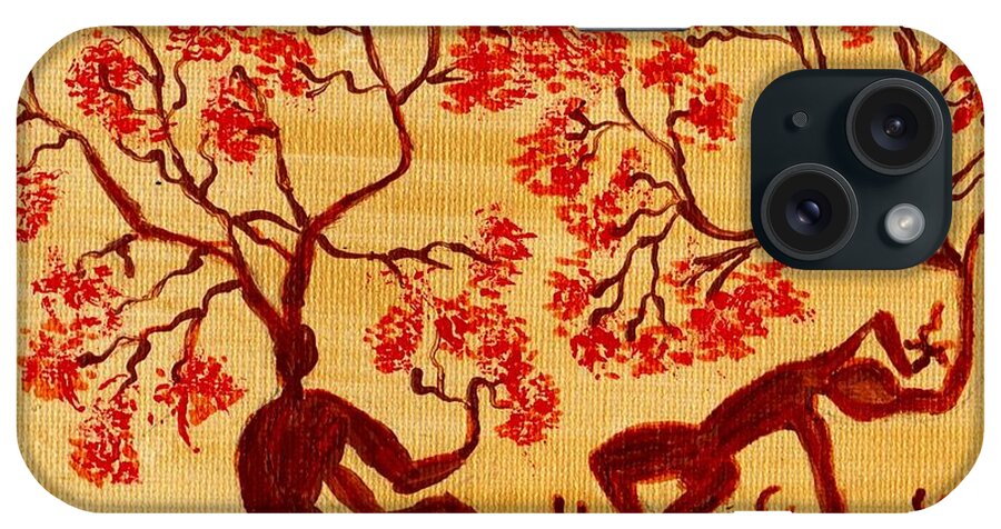 Trees iPhone Case featuring the painting Surreal in color by Lorna Lorraine