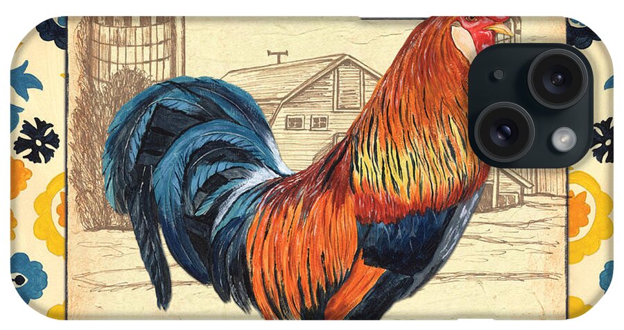 Rooster iPhone Case featuring the painting Suzani Rooster 2 by Debbie DeWitt