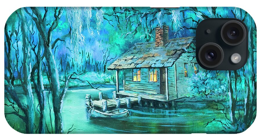 Louisiana iPhone Case featuring the painting Swamp Moon by Dianne Parks