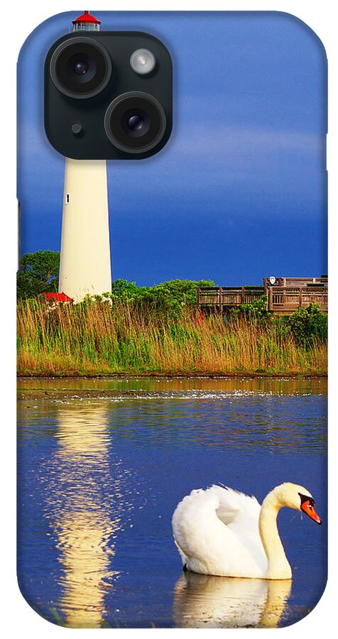 Architecture iPhone Case featuring the photograph Swan at the Lighthouse by Nick Zelinsky Jr