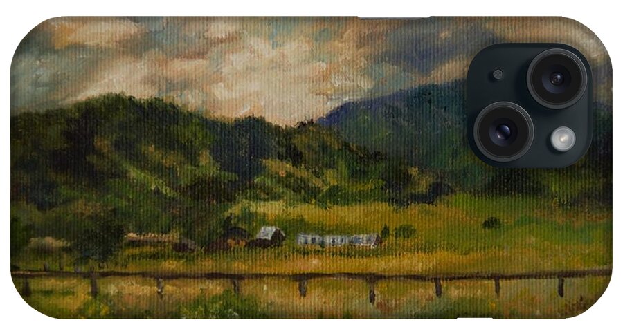 Swan Valley Hillside iPhone Case featuring the painting Swan Valley Hillside by Lori Brackett