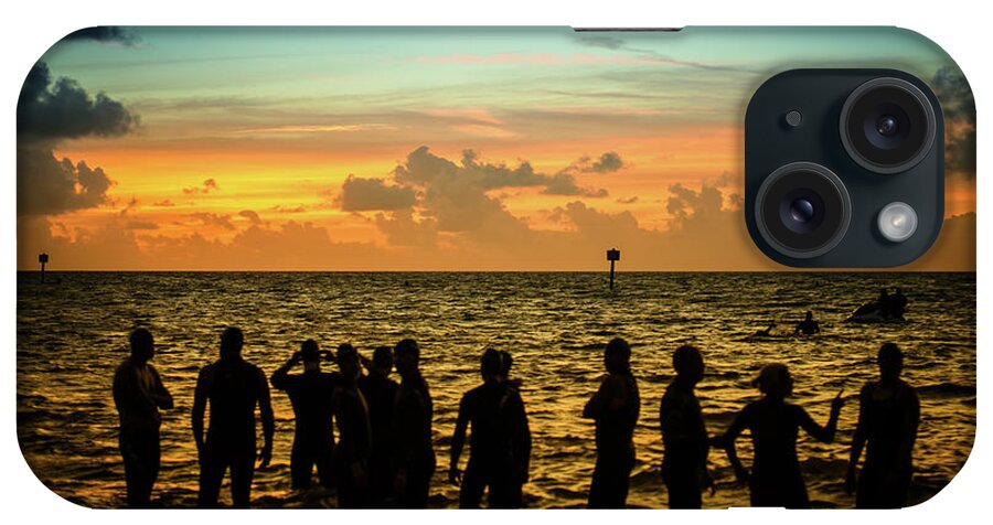 Landscape iPhone 15 Case featuring the photograph Swimmers Sunrise by Joe Shrader
