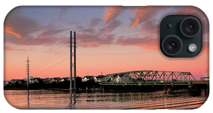 Ine Art Photography iPhone Case featuring the photograph Swing Bridge at Sunset, Topsail Island, North Carolina by John Pagliuca