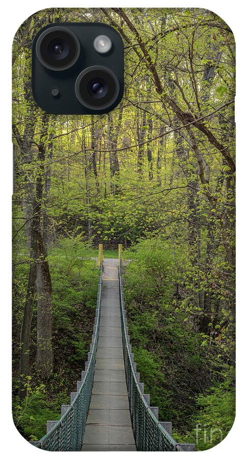 Swinging Bridge iPhone Case featuring the photograph Swinging Bridge in Spring by Tamara Becker