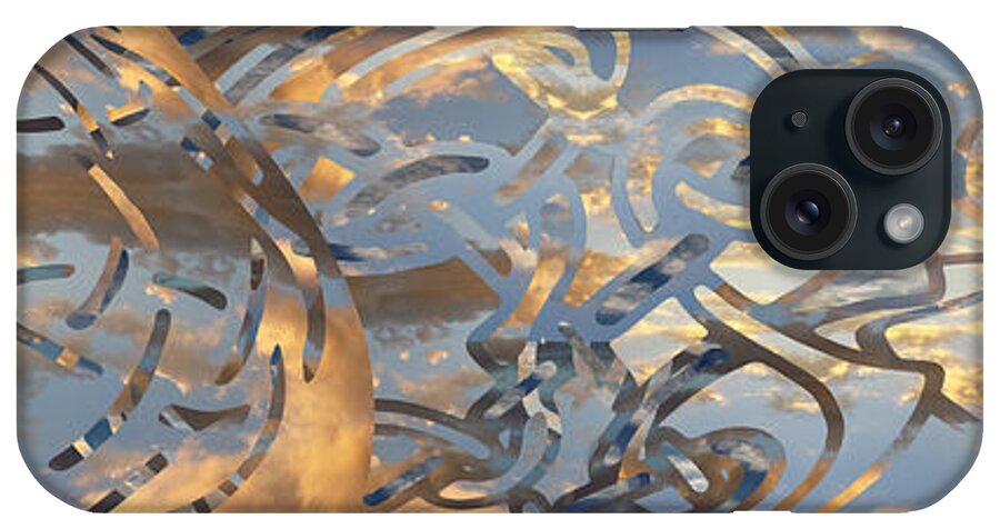 Sky iPhone Case featuring the digital art Swirling Celtic Sunset by Laura Davis