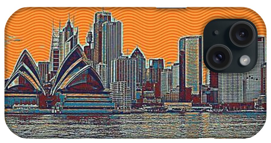 House iPhone Case featuring the painting Sydney Opera House Travel Poster by Celestial Images