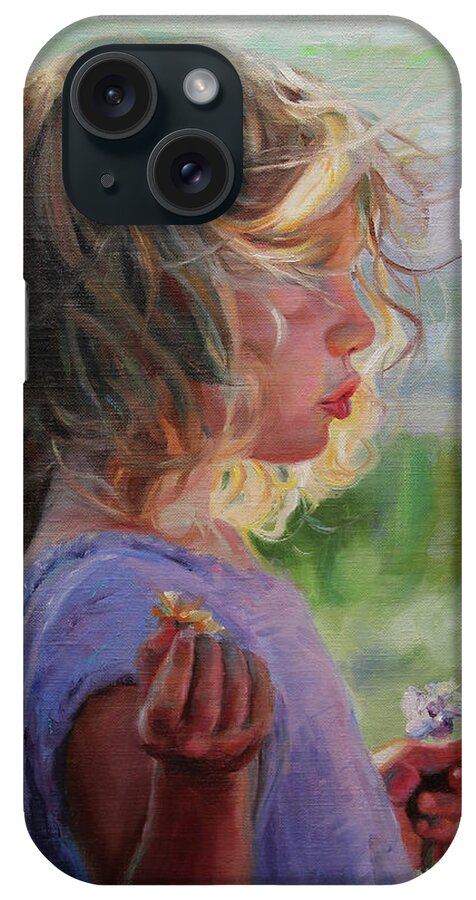 Little Girl iPhone Case featuring the painting Sylvia by Emily Olson
